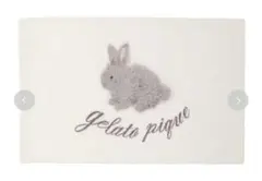 美品　ジェラートピケ ベビモコラビットジャガードブランケット　ラビット　ホワイト