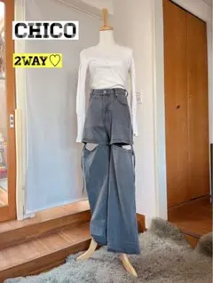【美品♡】 Chico サイドベルトスリットデニム　2WAY