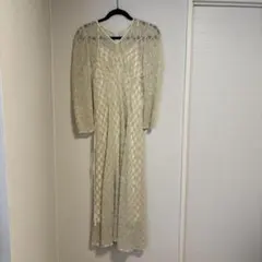Lily Brown レース編みワンピース アイボリー