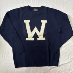 GLOBAL WORK ネイビー Wロゴ セーター Lサイズ