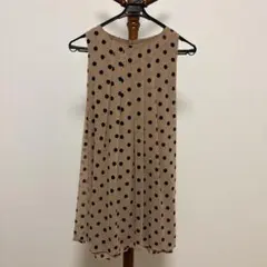 RayBEAMS ドット柄ワンピース ベージュ