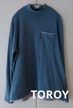 TOROY ストライプ カットソー　重ね着風