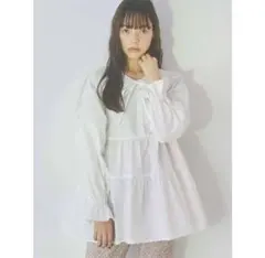 merry jenny フリルセーラーテイアードチュニック（オフホワイト）のサムネイル