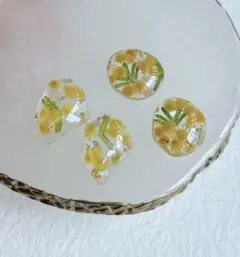 No.41 ミモザ ハンドメイドパーツ アクセサリー ピアス イヤリング レジン