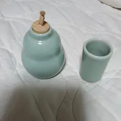 青磁 振り出し　茶巾筒　　茶道具