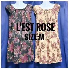 LEST ROSE 花柄ワンピース Mサイズ y2k平成 ギャル 美品2枚セット