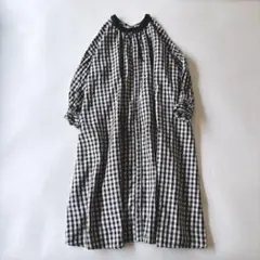 【美品】サマンサモスモス　kazumi 前後着リネンロングワンピース