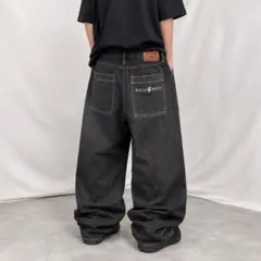 RocaWear　ロカウェア ブラック　極太　バーギーデニム W40のサムネイル