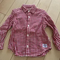 値下げ！miki HOUSE 長袖シャツ レッド チェック 100