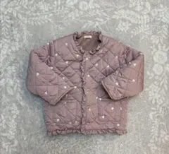 リセマイン　ノーカラーハート刺しゅうブルゾン　ピンク　120cm