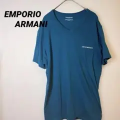 EMPORIO ARMANI エンポリオアルマーニ Vネック半袖Tシャツ M 青のサムネイル