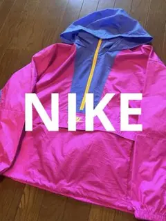 NIKE ハーフジップ ナイロンジャケット ピンク パープル S