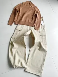 新品完売★2点★GALLARDAGALANTEワイドパンツカーゴパンツ・ニット