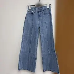 【最終お値下げ！】EMODA ワイドデニムパンツ 美品　Sサイズ