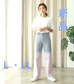 春ジーンズ　ワイドパンツ　STYLENANDA　Ｌ　韓国　新品　レア物