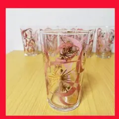 最終価格】赤いグラスセット 6個 花柄