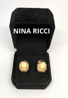 NINA RICCI ニナリッチ イヤリング パール風 ゴールド レディース