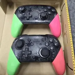 Nintendo Switch コントローラー グリーン/ピンク(ジャンク品2個