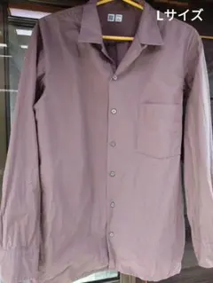 Uniqlo U オープンカラーシャツ 長袖　L　ブラウン