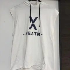 VEATM ホワイト フード付きノースリーブ　Lサイズ