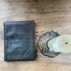 アンティークミニBOOK と小ぶりの燭台　蚤の市　キャンドルスタンド
