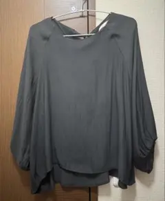 バックリボン七分袖ブラウス Lサイズ