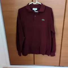 LACOSTE ラコステ 長袖ポロシャツ ボルドー メンズ M