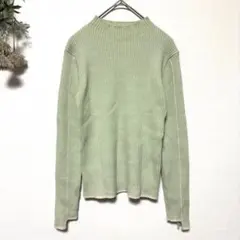 OPAQUE｜バイカラーリブニット｜ウールニット｜長袖｜配色｜ピスタチオ《M》のサムネイル