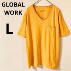 グローバルワーク　半袖Tシャツ　【L】Vネック ポケット綿100% シンプルのサムネイル