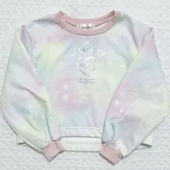 リリーチュウミニ 裏起毛トレーナー 130 ショート丈 ゆめかわ レインボー