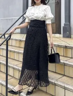 dazzlin チェックチュールコルセットスカート ブラック