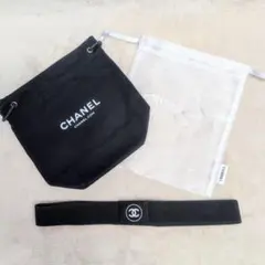 【CHANEL】 巾着ポーチ・シアー巾着・ヘアバンド　ノベルティ3点セット