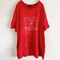 訳ありお得⭐️ ポロラルフローレン Tシャツ 赤 【XL】 クラウン トップス