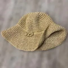 baby GAP ベージュ 麦わら帽子 XXS キラキラ