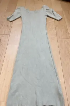 ロイヤルパーティー リブニットカットソー ワンピース パフスリーブ