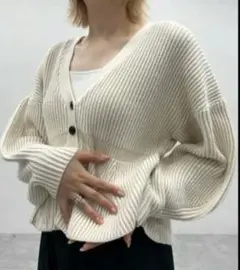 JEANASIS 7GアゼペプラムVニットカーディガン/605116