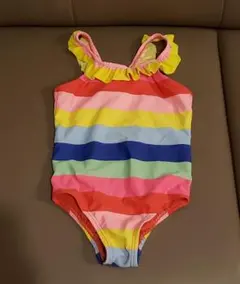 90㎝ 水着 ワンピース フリル カラフル ボーダー babyGAP used