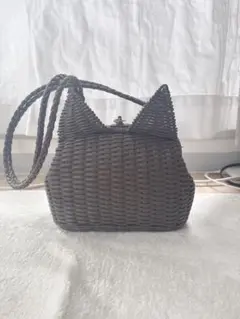 ikotイコット (2.6万) 肩掛け 巾着 カゴバッグ タッセル本革×ラフィア