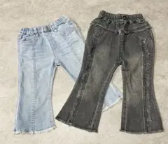 キッズ　デニムパンツ　しまむら　バースデー　プチプラ　子供服　ズボン