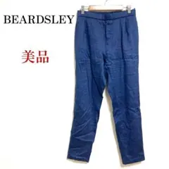 美品 ビアズリー BEARDSLEY デニム風 リネンパンツ ストレッチ 青 2のサムネイル