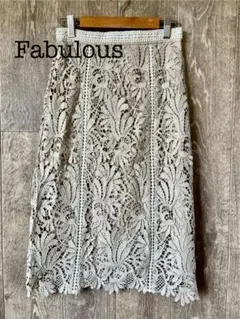 Fabulous ファビュラス　花柄レースタイトスカート　Sサイズ　膝下丈のサムネイル