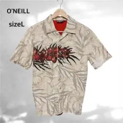 O'NEILL アロハシャツ オニール 半袖シャツ ハイビスカス 総柄 Ｌサイズのサムネイル