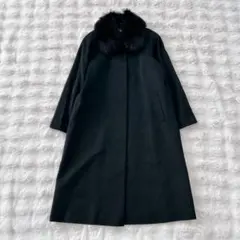 DEORON★カシミヤ100% ブルーフォックスファー　ロングコート　11AR