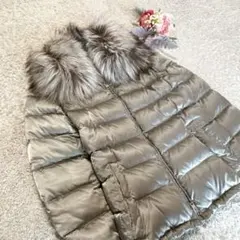 PRADA ダウンジャケット　三角ロゴプレート フォックスファー 38