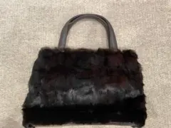 美品：ヨシノヤ製　ファーハンドバッグのサムネイル