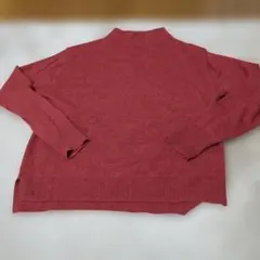 赤い長袖セーター M ウール70%