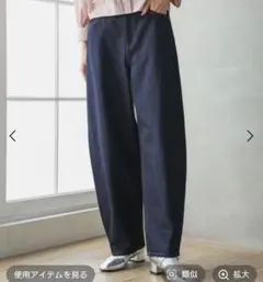 グローバルワーク goodデニムカーブパンツ ネイビー L