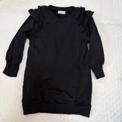 ブランシェス　フリル付きワンピーススウェット　100cm 黒