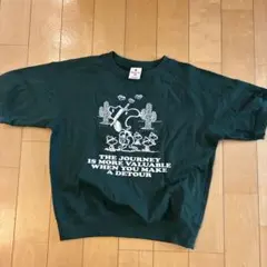 gu スヌーピー　Tシャツ　ダークグリーン　半袖