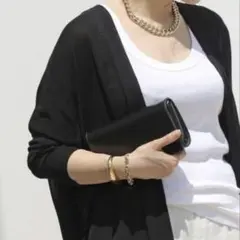 ドゥーズィエムクラス　黒　カーディガン　shake code ショートC/D 綿